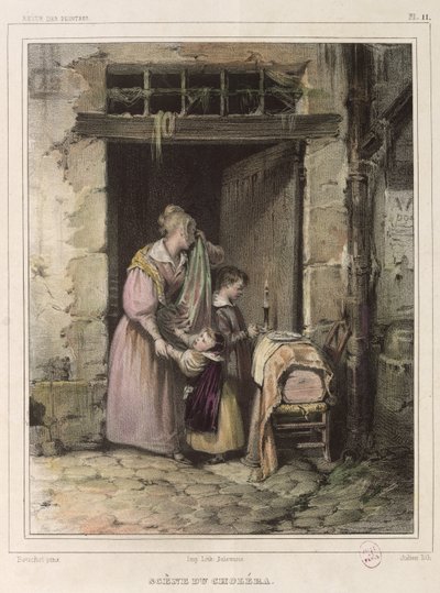 Scene of Cholera, engraved by Julien by Francois Bouchot